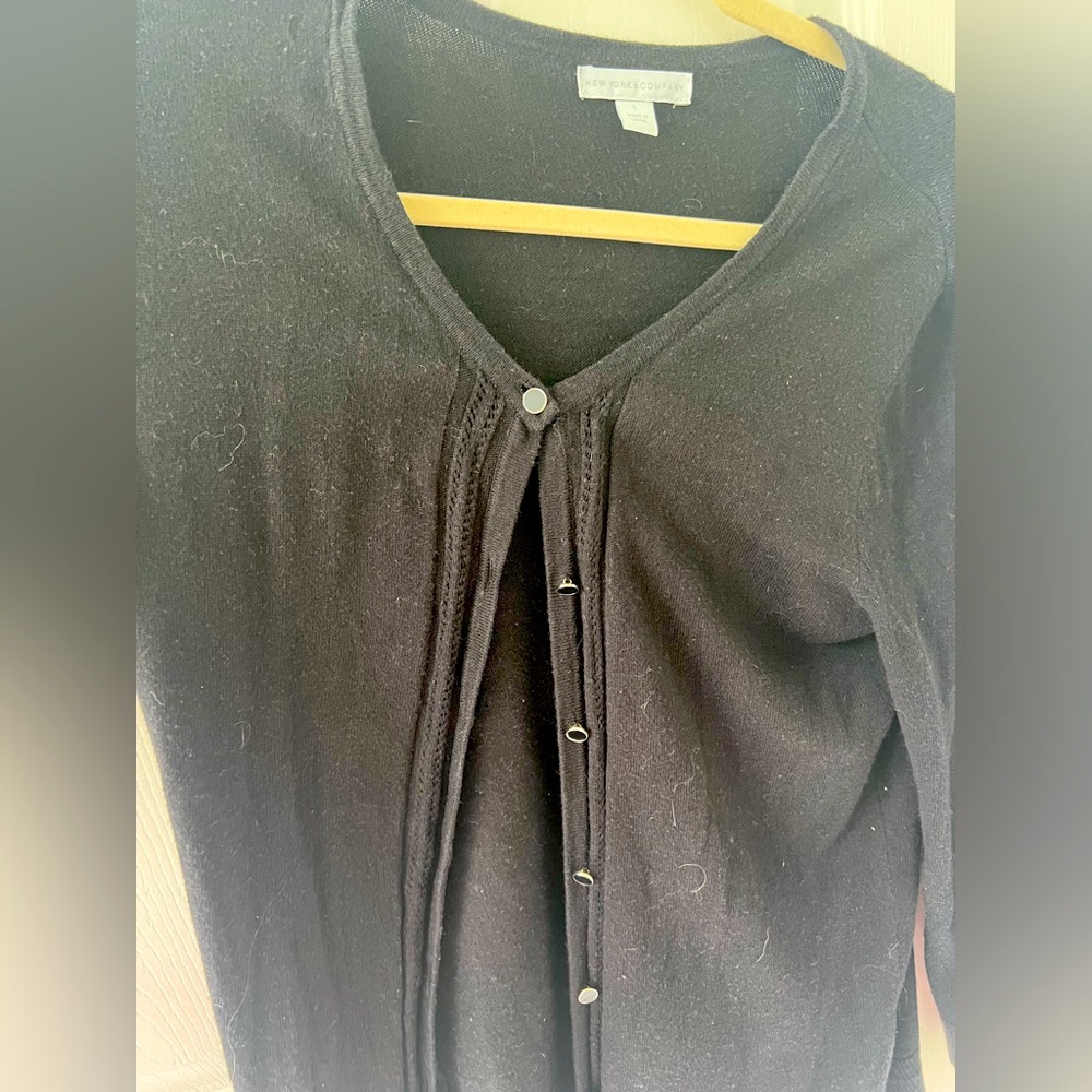 New York & company black cardigan size large
